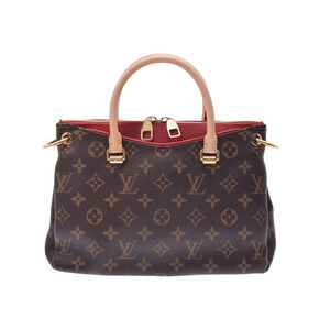 Louis Vuitton Monogram Pallas Shoulder Bag Brown Red